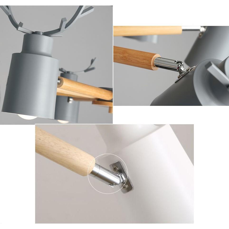 Đèn chùm NOTERSE sừng hươu 3 tay kiểu dáng độc đáo, hiện đại - kèm bóng LED chuyên dụng