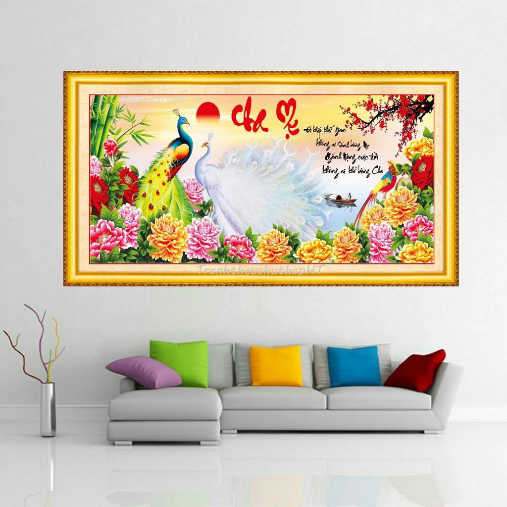 Tranh đính đá cha mẹ VS059 - tự đính