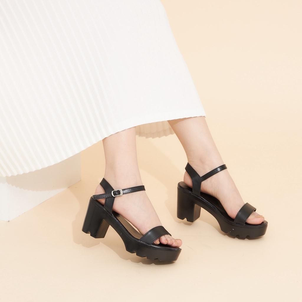 Giày Sandal Nữ MWC 2962 - Sandal Đế Đúp 5p Quai Ngang Basic Siêu Hack Dáng Đi Học Đi Làm