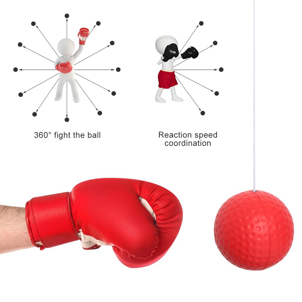 Boxing tốc độ bóng gắn đầu pu punch bóng mma sanda đào tạo tay phản ứng mắt cát nhà thiết bị quyền lực thiết bị quyền anh Color: yellow set