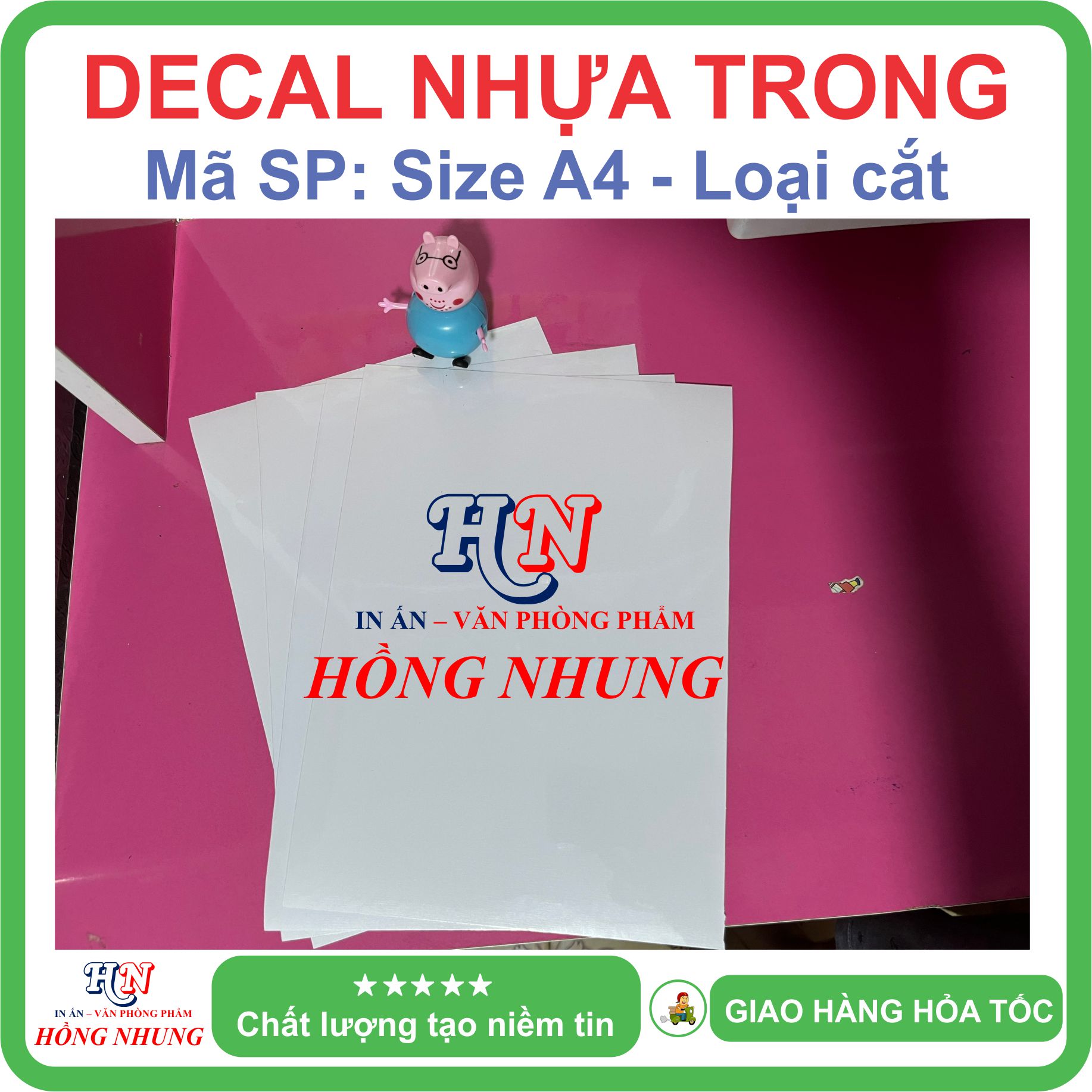 [In Phun &amp; Laser] Xấp 20 Tờ Decal Trong A4 - Giúp Bạn In Tem Nhãn, Ghi Chú, Hay Bìa Nhãn Bưu Phẩm