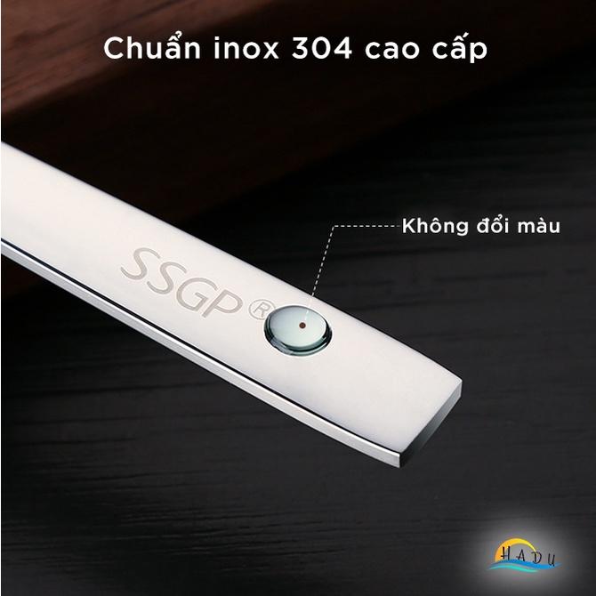 [6 Cái] Thìa Muỗng Inox Cán Dài 304 Cao Cấp Ăn Phở Đạt Tiêu Chuẩn Chất Lượng Đức HADU