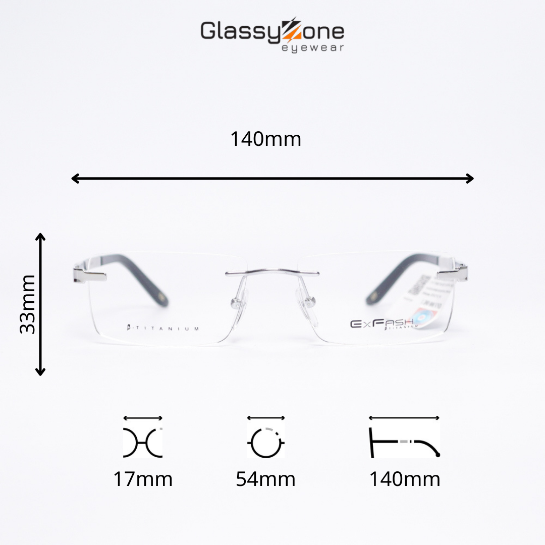 Gọng kính cận, Mắt kính giả cận kim loại Form chữ nhật Nam Nữ Exfash 31274 - GlassyZone