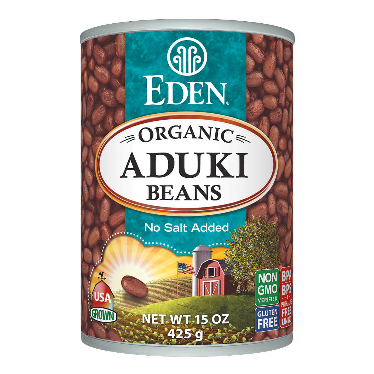 Đậu aduki ngâm kombu hữu cơ Eden 425g