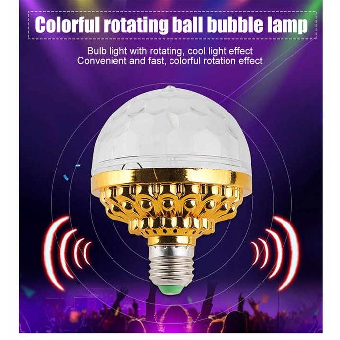 Đèn Led Xoay 7 Màu, Đèn Quẩy Bar Mini Tặng Đuôi Đèn Có Con Tắc