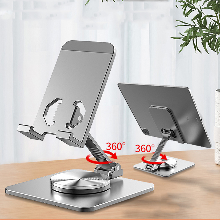 Giá đỡ điện thoại, máy tính bảng hợp kim nhôm xoay 360 độ - T0374