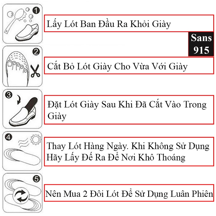 Lót giày thể thao nam nữ Sans915 êm chân 4D chạy bộ đá bóng chống rộng