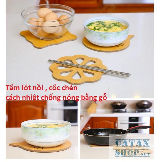 Miếng lót nồi Gỗ, lót cốc chén cách nhiệt chống nóng bằng gỗ Nhiều mẫu siêu Cute GD289-LNGo