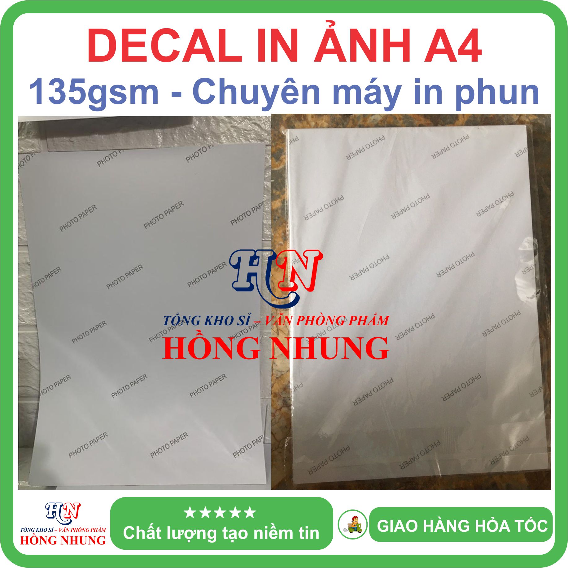 [SALE] Xấp 50 Tờ Decal In Ảnh A4 Parrot - Chuyên dùng cho máy in phun, Giúp Bạn In Ấn Tem Nhãn chuyên nghiệp