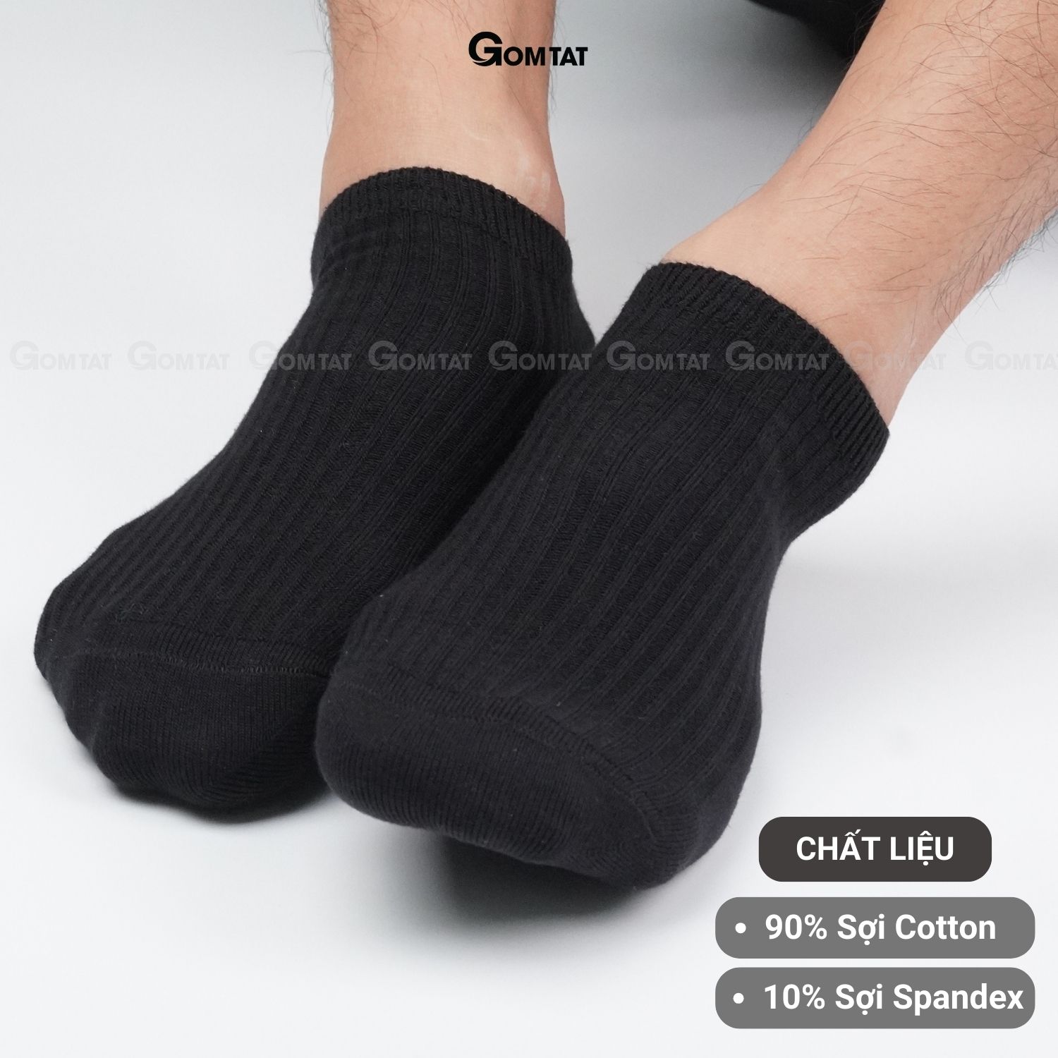 Combo 5 đôi tất nam cổ ngắn gân chìm, vớ nam ngắn cổ chất liệu cotton hút ẩm thoáng khí -FIVE-TAY10-NGAN-CB5