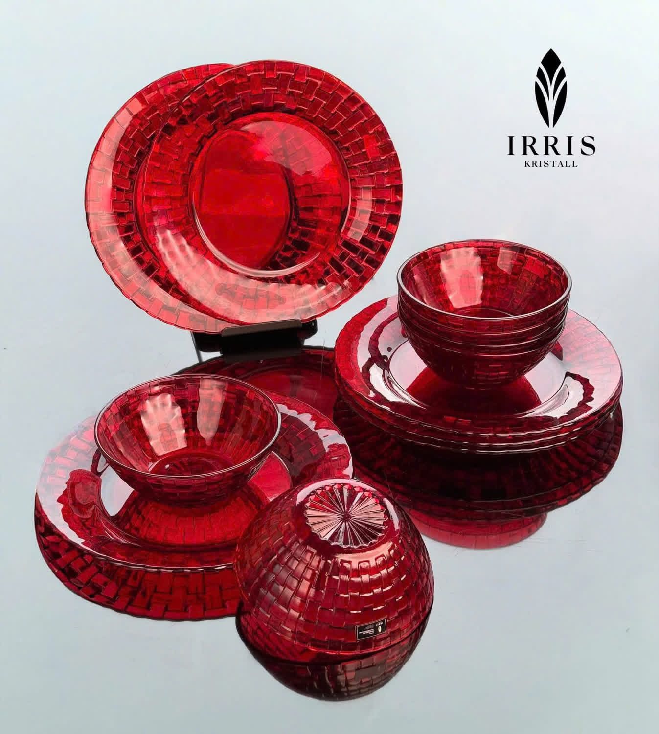 Set 12 món thuỷ tinh pha lê màu cao cấp IRRIS DE hàng chính hãng