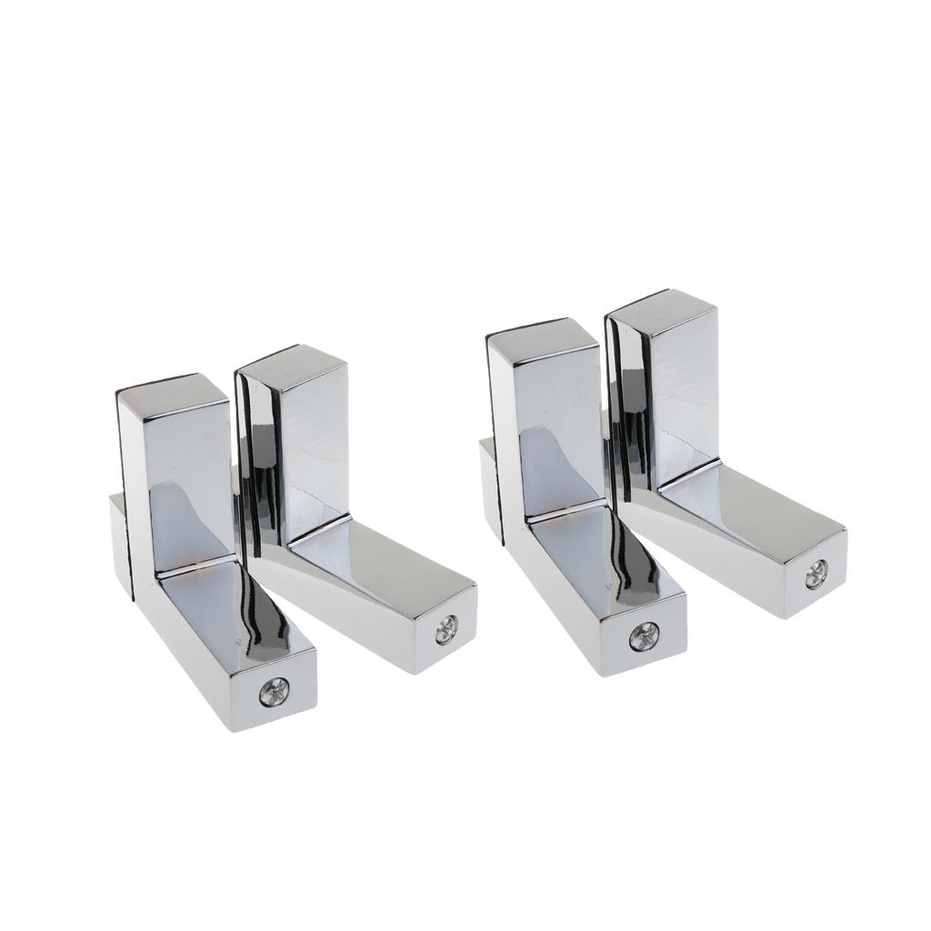 2  Pairs  Wall  Mount  Small  Adjustable  Glass  Shelf  Bracket  for