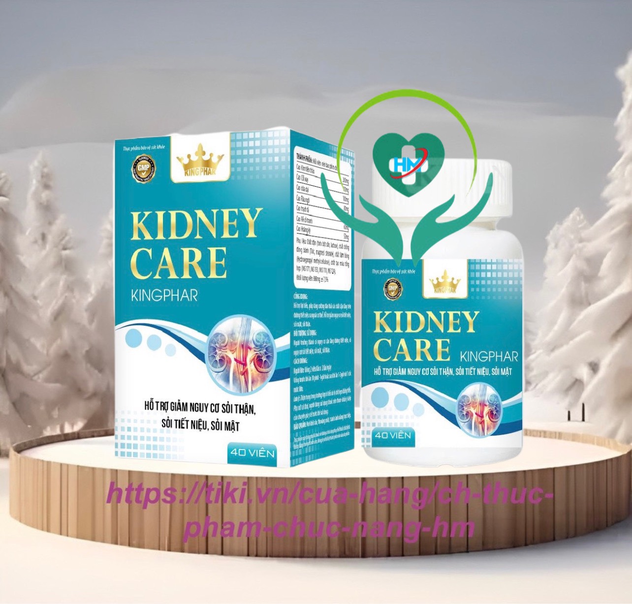 Viên uống lợi tiểu KIDNEY CARE Kingphar - hộp 40 viên - hỗ trỡ giảm nguy cơ sỏi thận , sỏi tiết niệu , sỏi mật