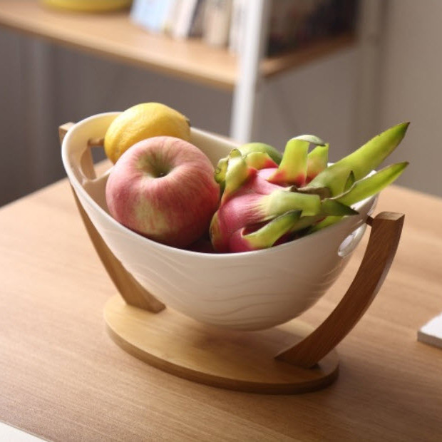Bát sứ đựng hoa quả có giá đỡ