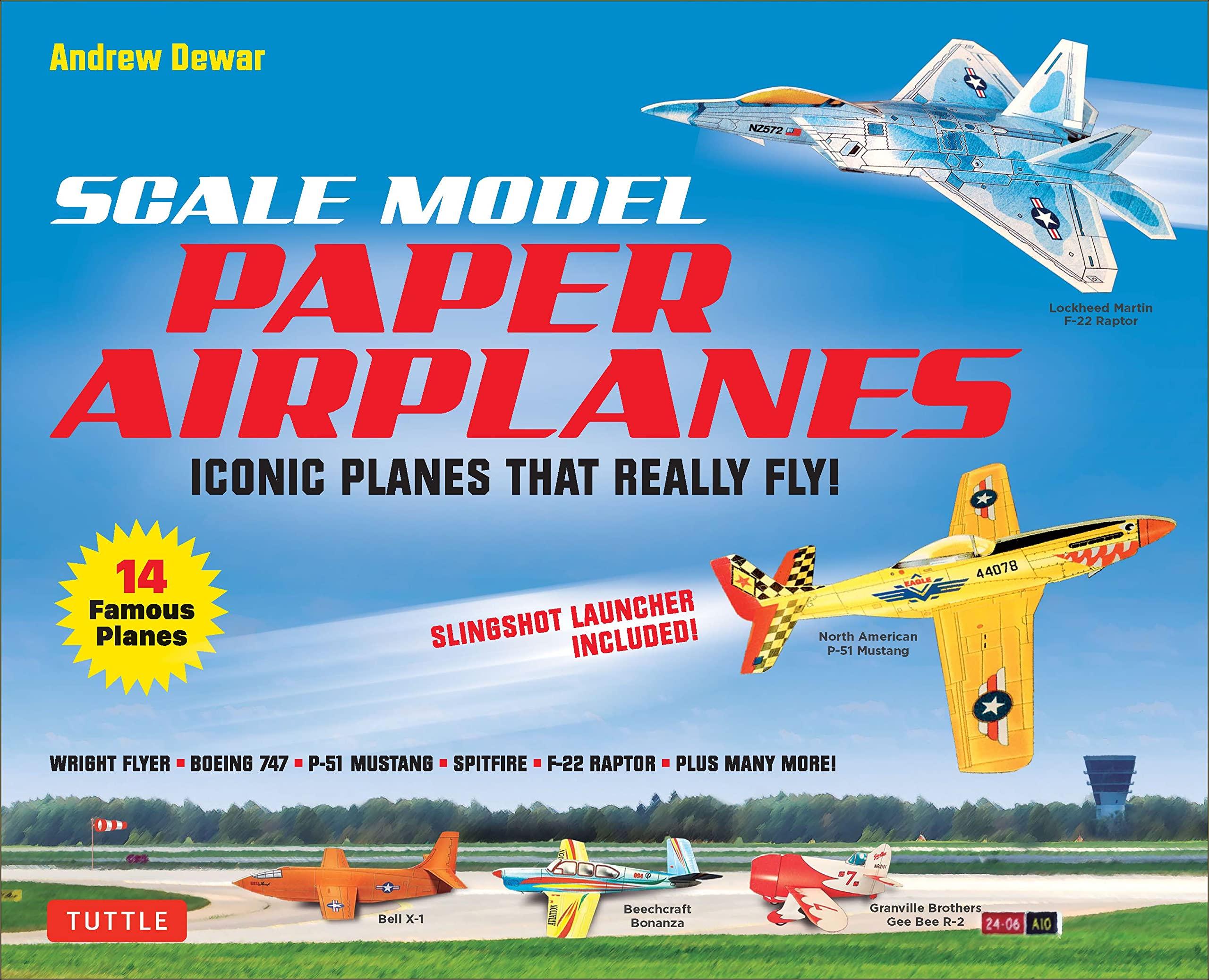 Scale Model Paper Airplanes Kit: Iconic Planes That Really Fly! Slingshot Launcher Included