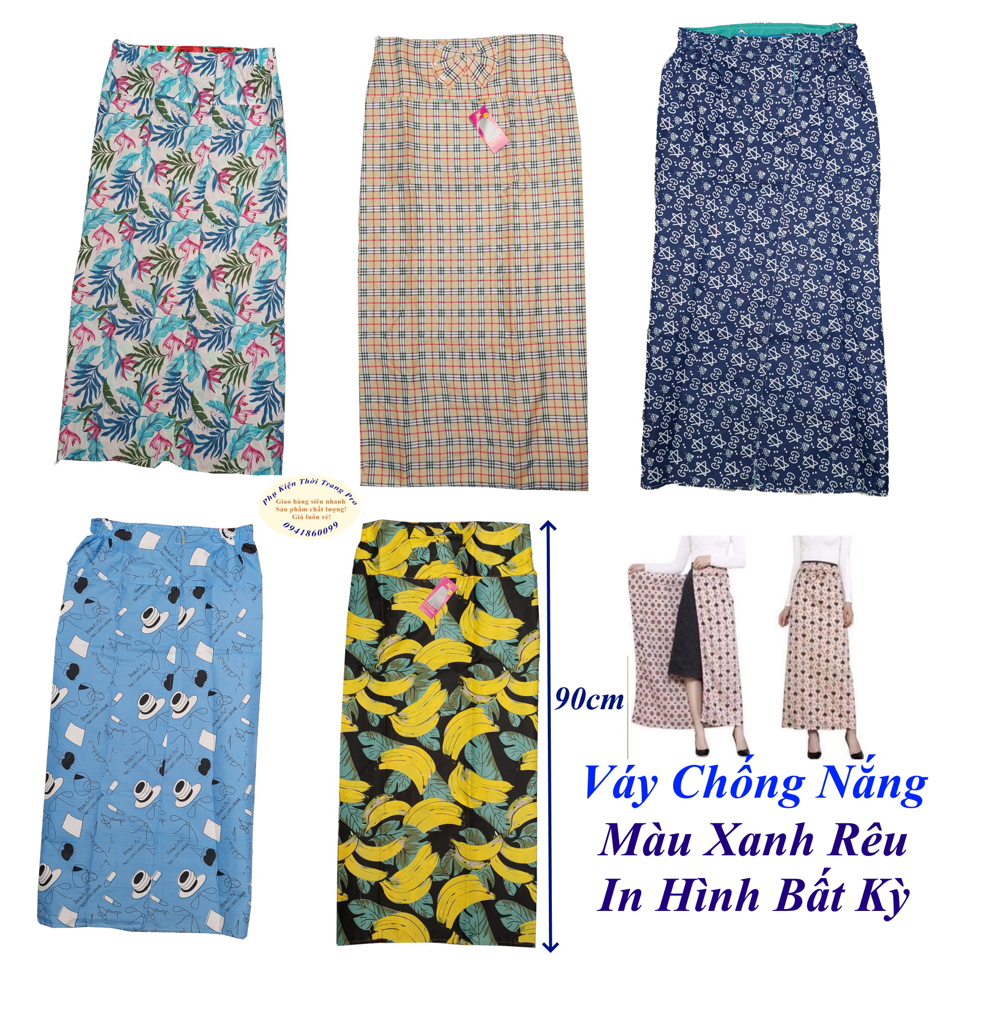 Váy chống nắng 2 lớp, Chất liệu vải kate 2 lớp, Có túi tiện lợi, Thoải mái khi di chuyển, Bảo vệ đôi chân