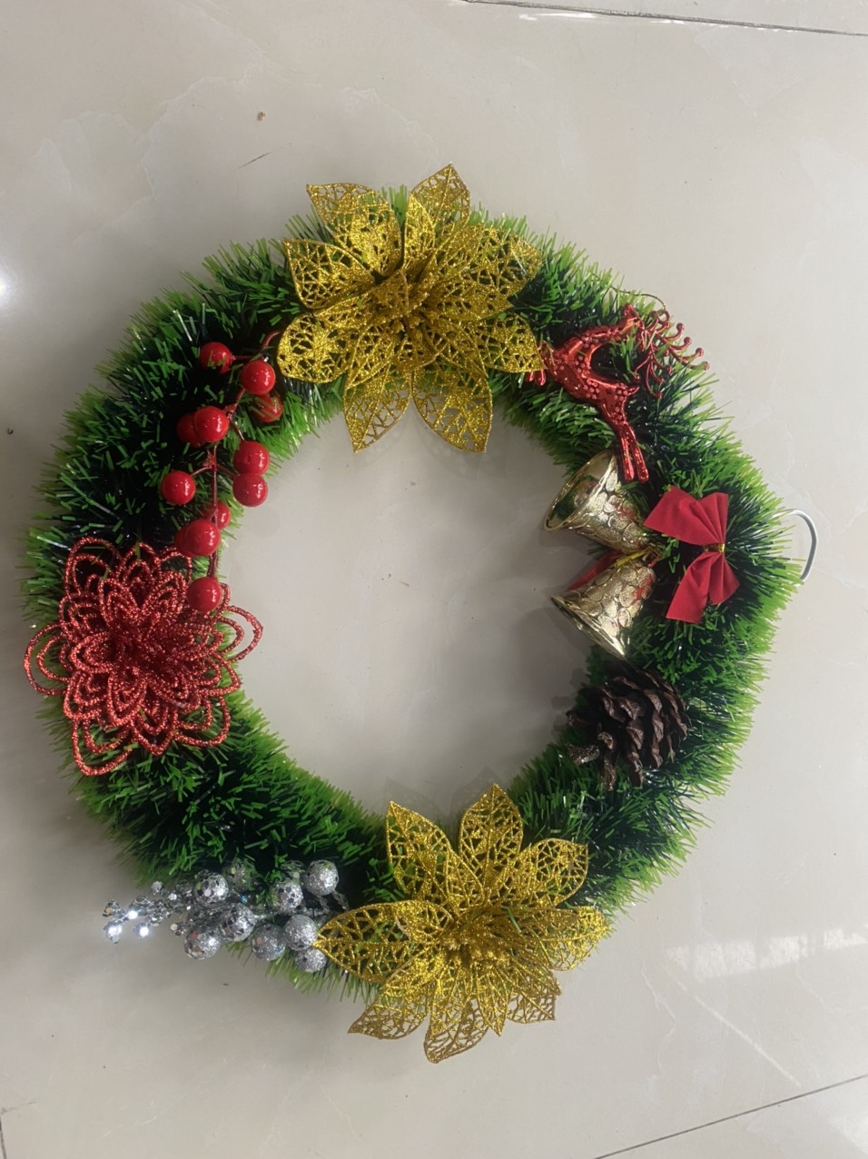 Vòng Nguyệt Quế Trang Trí Noel Giáng Sinh 40cm bao đẹp