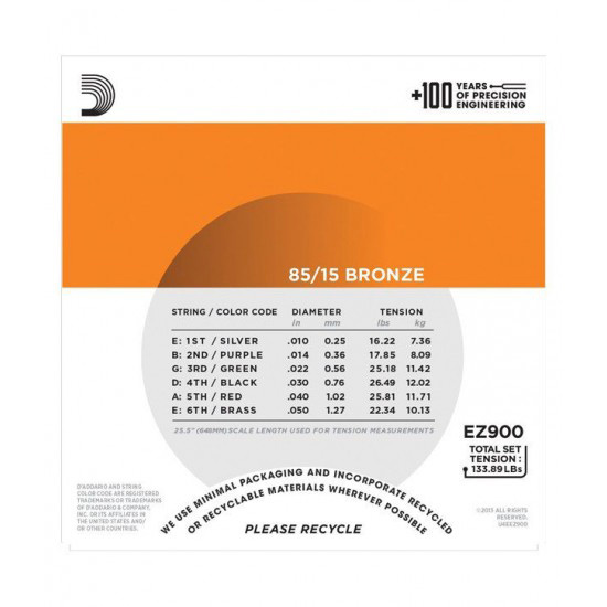 D'Addario EZ900 - Bộ Dây Đàn Guitar Acoustic Cỡ 10 - Chính Hãng - Kèm Móng Gảy DreamMaker