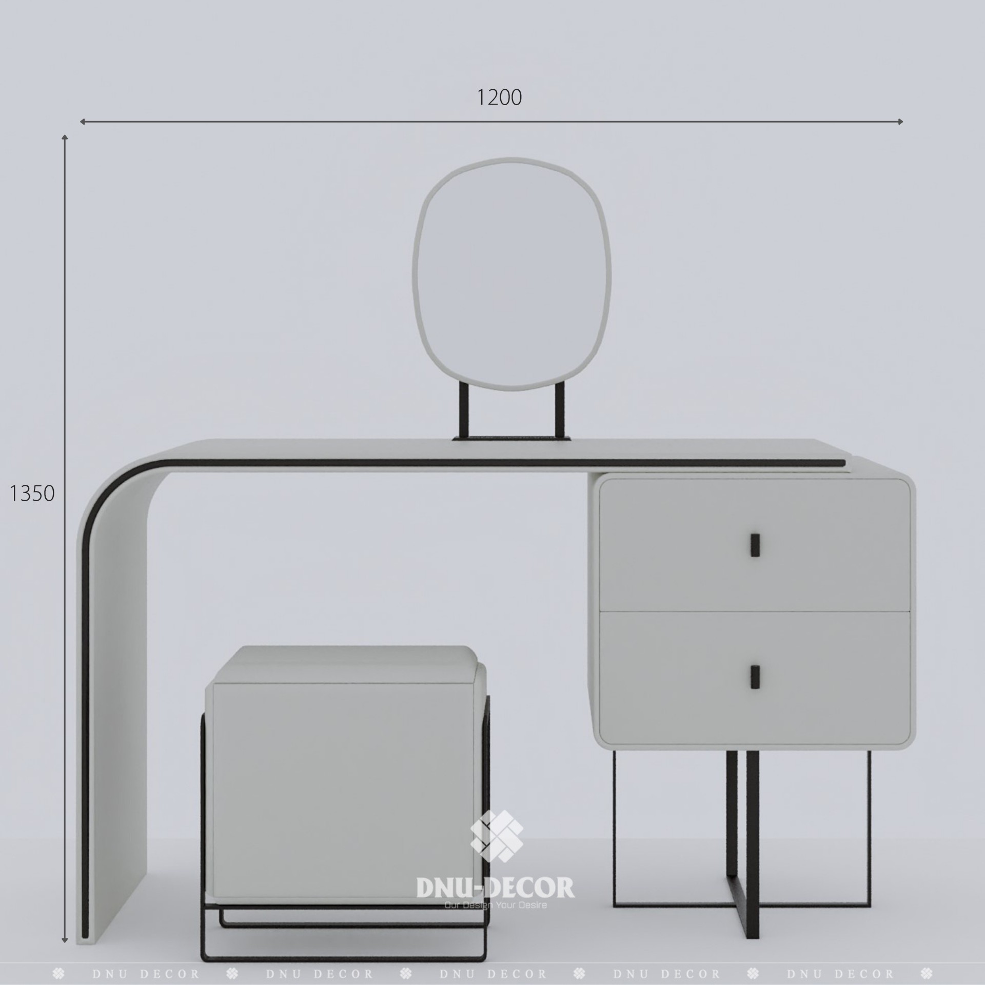 Bàn trang điểm Fiona DNUBTDGIC0003CGU gỗ MDF phong cách Hiện đại/Tối giản/Tân cổ điển