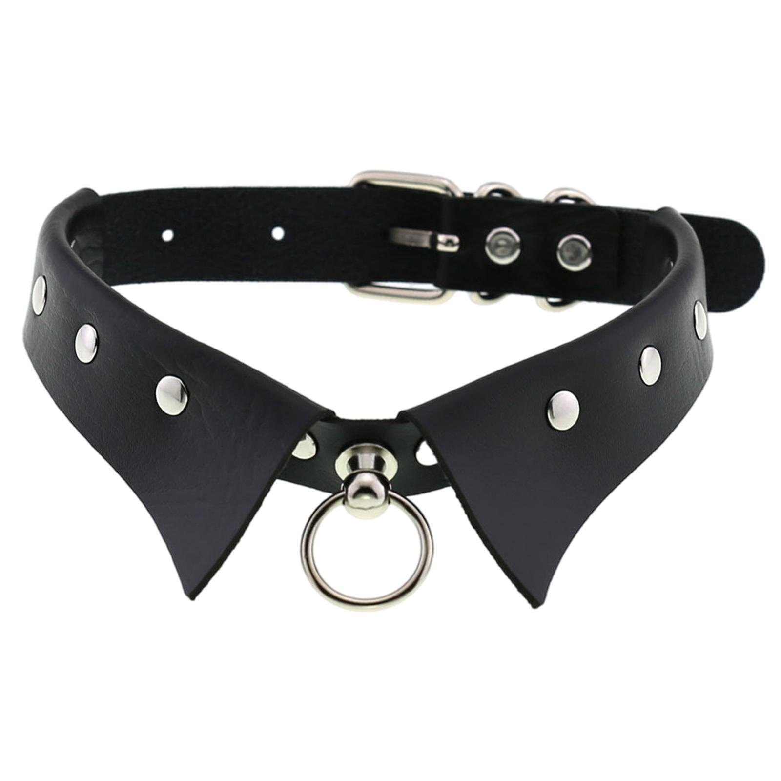 1PC Women Collar Choker Necklace Punk Goth PU Leather