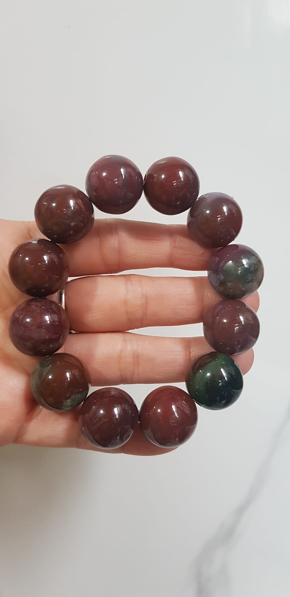 Vòng Tay Nam đá casidon Size vòng 18mm Vòng đẹp hiếm màu nâu đất xám ít vân xanh hợp mệnh thổ ạ