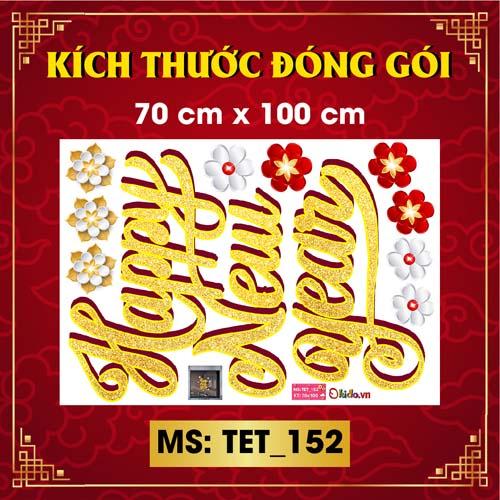 DECAL TRANG TRÍ TẾT 2023 COMBO ĐÔI LÂN VÀ CÂY ĐÀO HỒNG