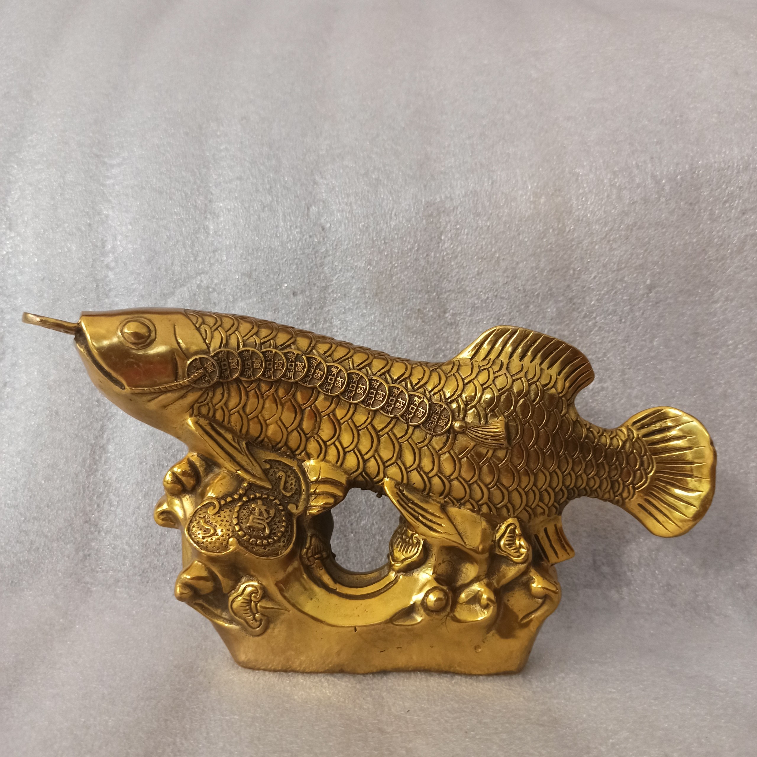 Tượng cá chép phong thuỷ bằng đồng vàng, Tượng cá rồng, tượng linh vật, cá chép hoá rồng, tượng kim longg