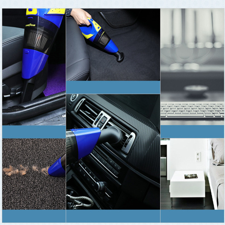 Máy hút bụi cầm tay không dây khô và ướt thương hiệu cao cấp Goodyear GY-2897 - Công suất: 75W - Dung lượng pin: 2400mAh - Lực hút chân không: 3000 - Hàng Nhập Khẩu