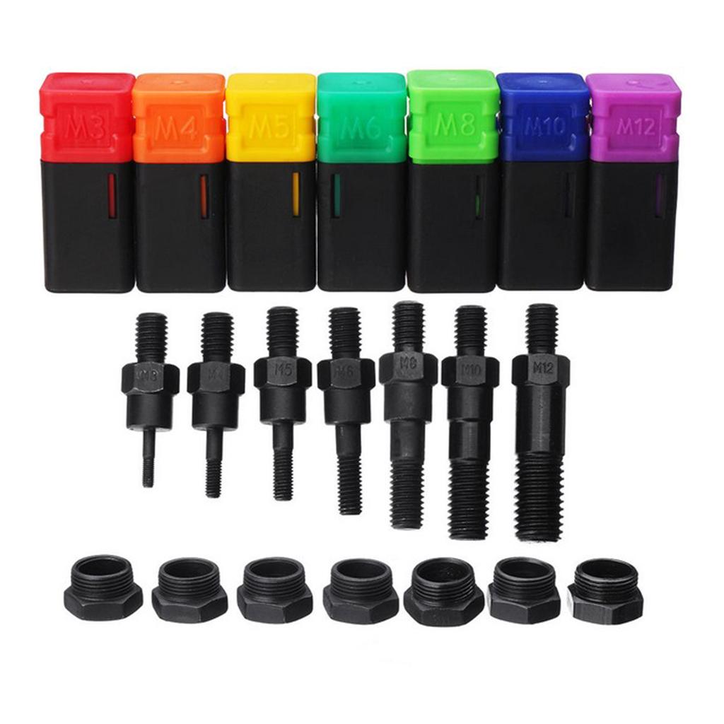 Set of 13 Steel Riveter Nut  Mandrel Rivet Tip Spare Part Hand Tools