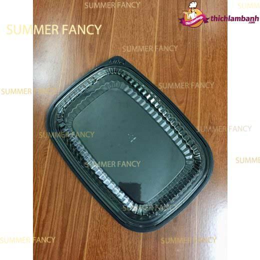50 Hộp nhựa HT203 có nắp 26cm x 19 cm x 5 cm đậy chữ nhật đế đen