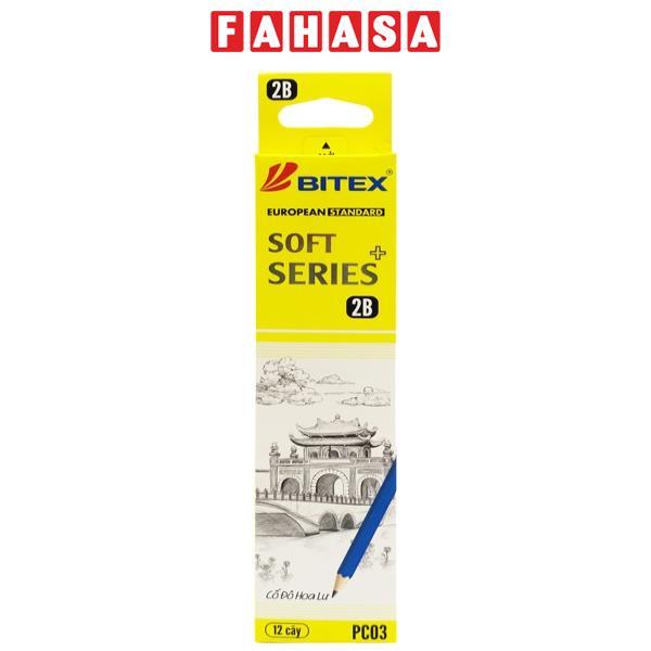 Hộp 12 Bút Chì Gỗ 2B Soft Series Plus - Bitex PC03