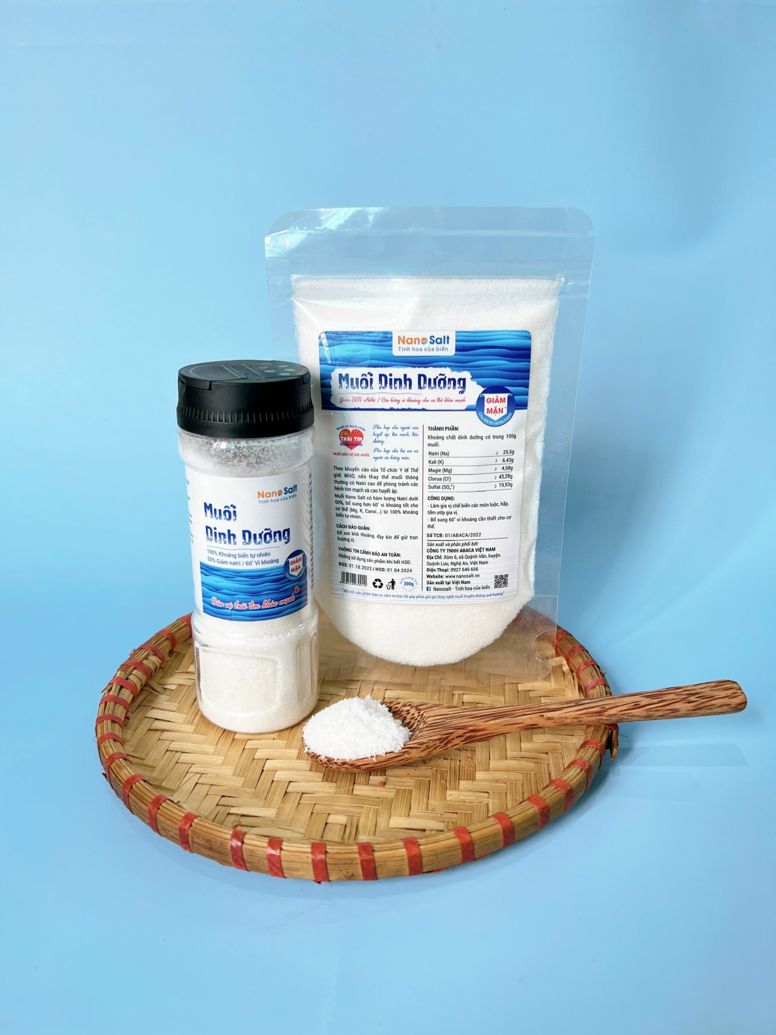 Muối giảm mặn Nanosalt - Tốt cho tim mạch, ngừa tăng huyết áp, hỗ trợ bệnh tiểu đường, thận, phù hợp cho trẻ ăn dặm, giảm 50% Natri, bổ sung vi khoáng 200gram