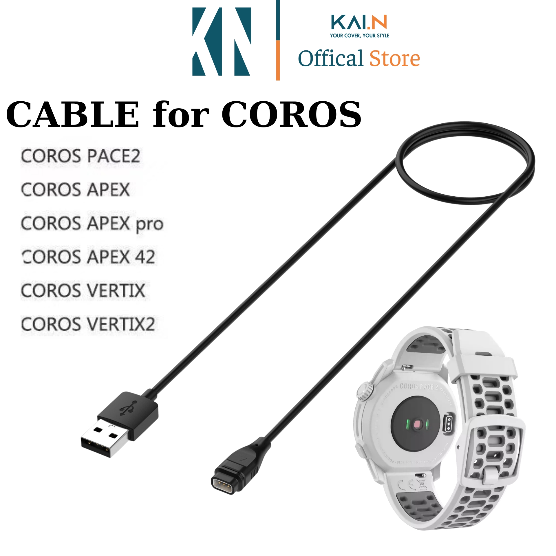 Dây Cáp Sạc Dành Cho Đồng Hồ Thông Minh COROS Pace 2, Apex, Apex Pro, Apex 42 Coros Vertix, Vertix 2, Kai.N Coros Cable - Hàng Chính Hãng