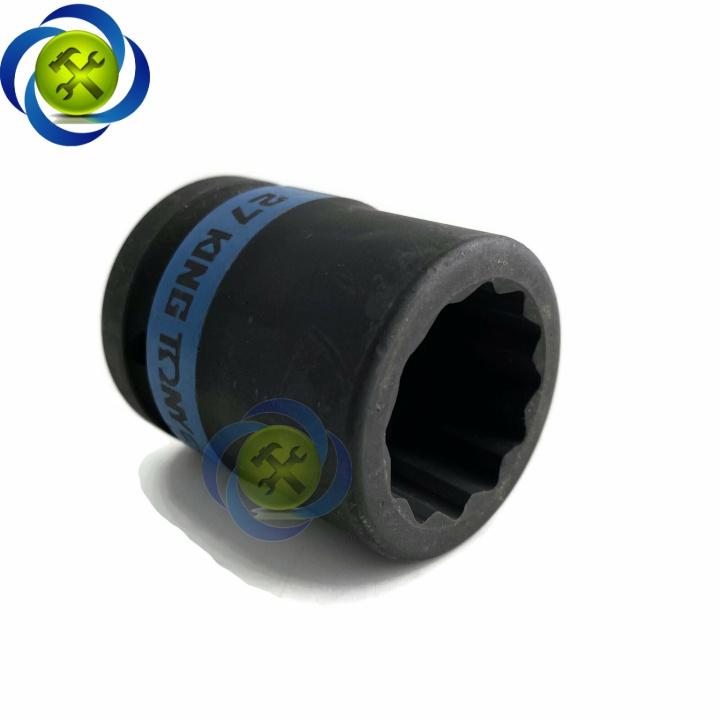 Tuýp 27mm 3/4 Kingtony 653027M loại ngắn 12 cạnh màu đen