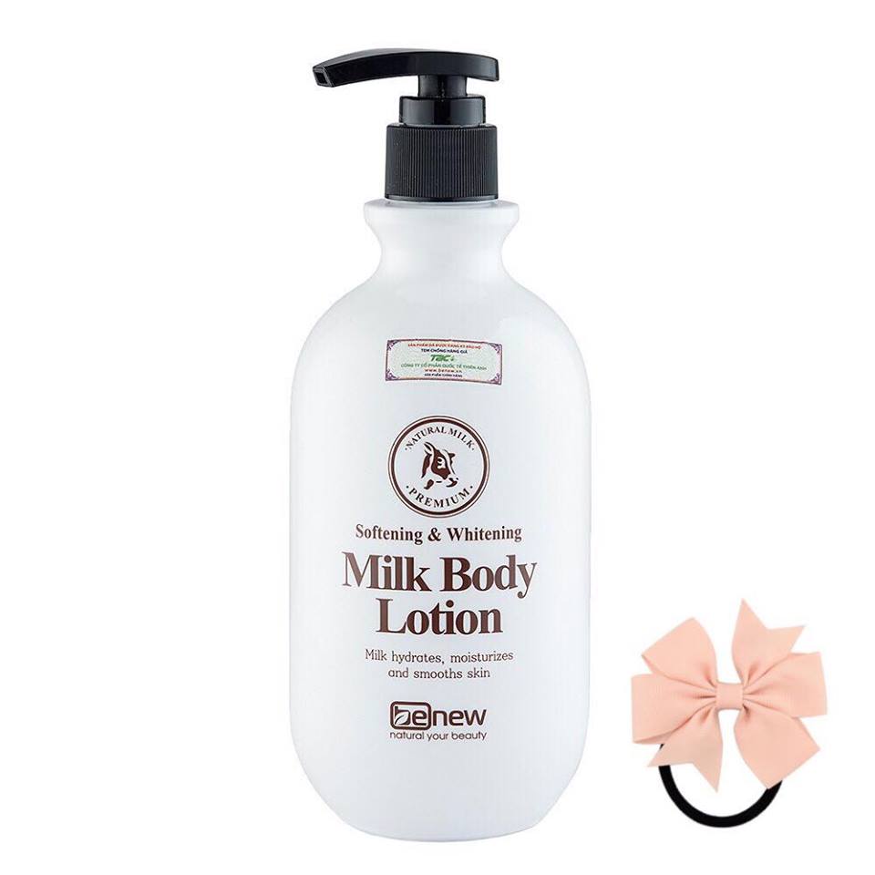 Sữa dưỡng thể cung cấp ẩm trắng mịn da Hàn Quốc Benew Whitening Milk Body Lotion (450ml) - [ Tặng dây cột tóc nơ - màu ngẫu nhiên ]