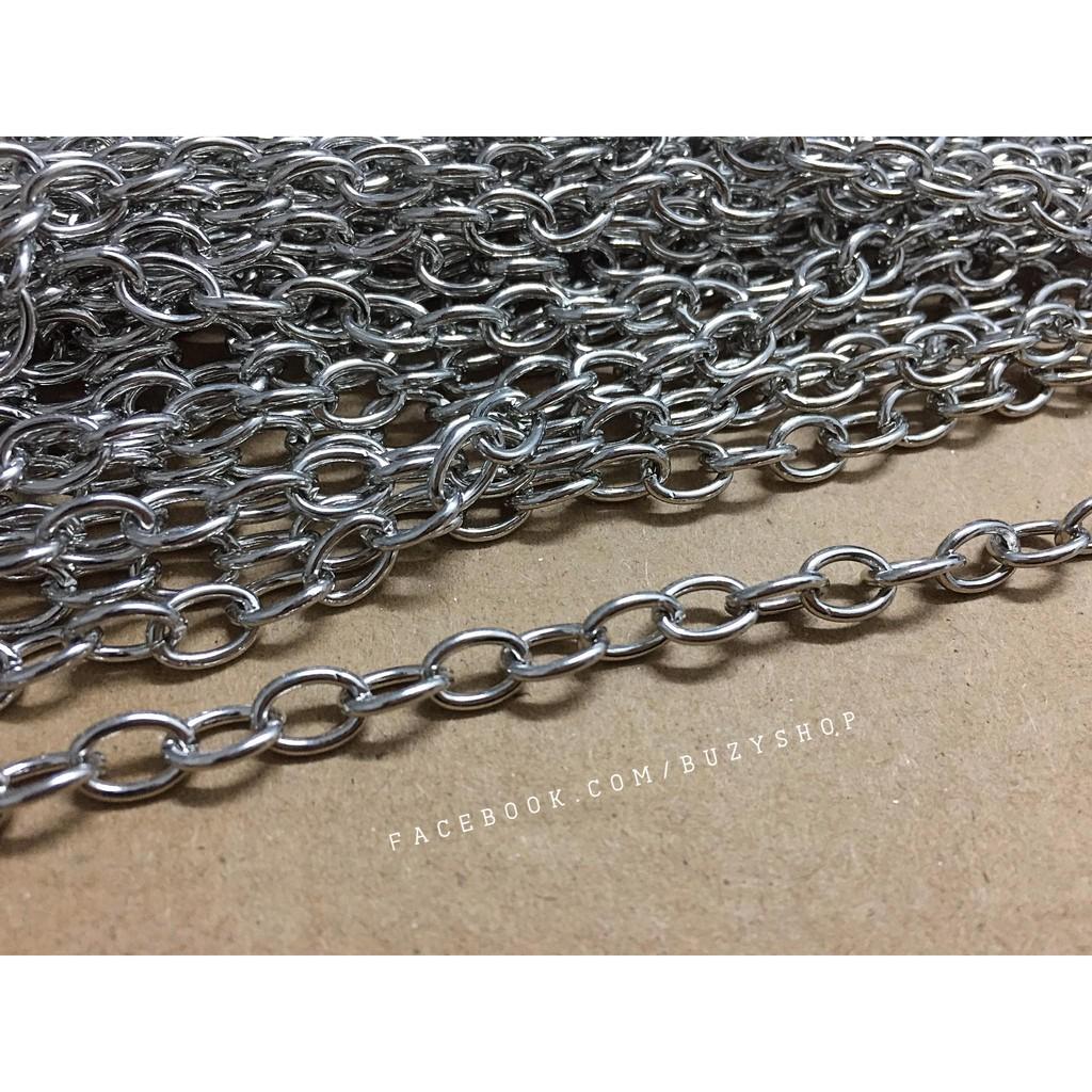 Dây xích 3mm và 6mm màu trắng kim loại