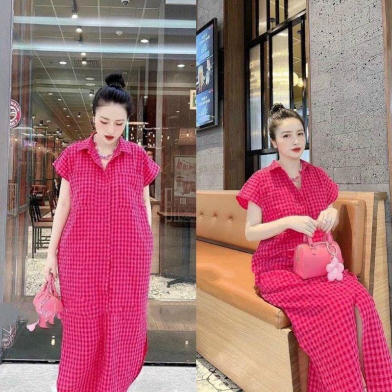 ĐẦM SUÔNG CARO FORM RỘNG