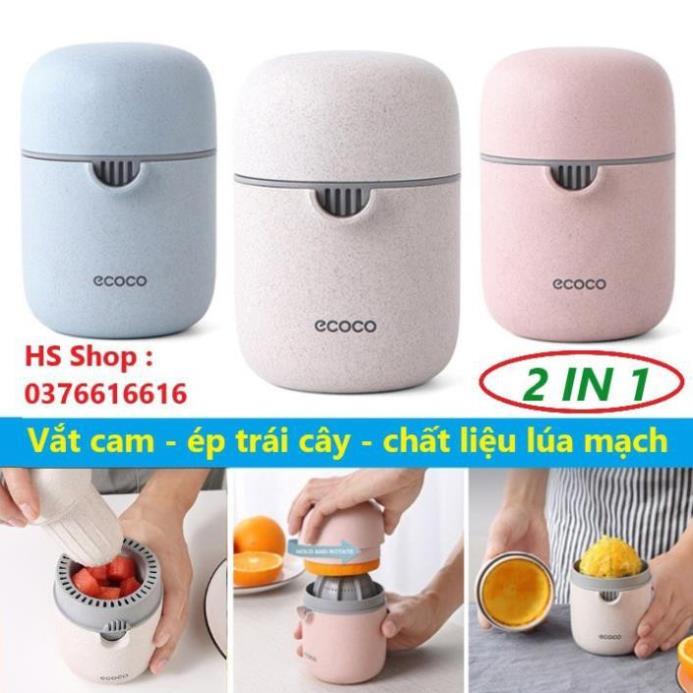 Bộ vắt cam ECOCO cao cấp dụng cụ VẮT cam kiêm ÉP hoa quả trái cây 2 in 1 tiện lợi chất liệu nhựa LÚA MẠCH an toàn