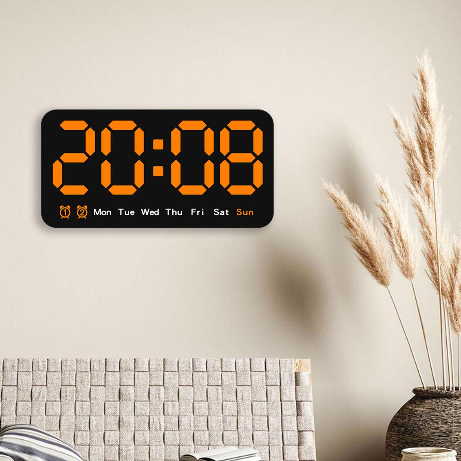LED Desktop Alarm Clock Desk Digital Clock Table Dimmer Large LED Clocks Wall Clock Electronic Clock for Bedroom Office Adult