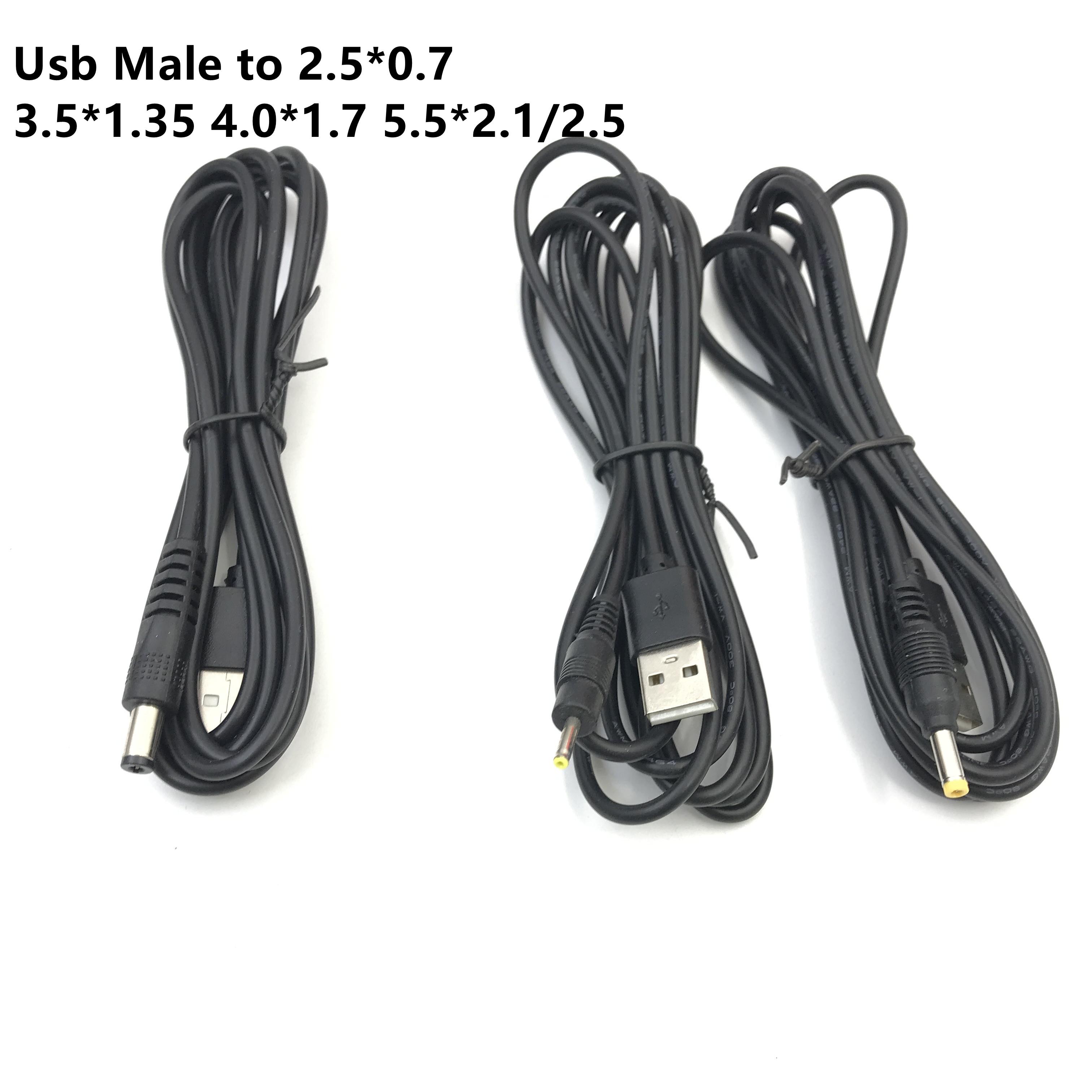 0,5m 2m 5V USB Loại A nam đến DC 3.5 1.35 4.0 1.7 5.5 2.1 5.5 2.5 mm