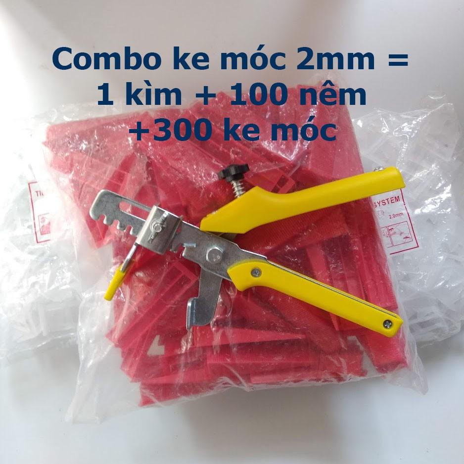 Combo bộ dụng cụ ke ốp lát gạch men: Kìm siết + 100 nêm + 300 ke móc. Ke cân bằng gạch0
