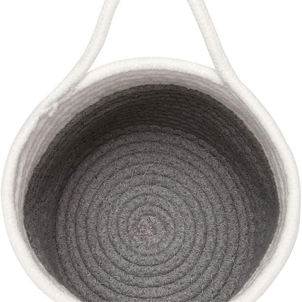 2Pcs Small Woven Storage Basket Round Wall Baskets Storage Bins