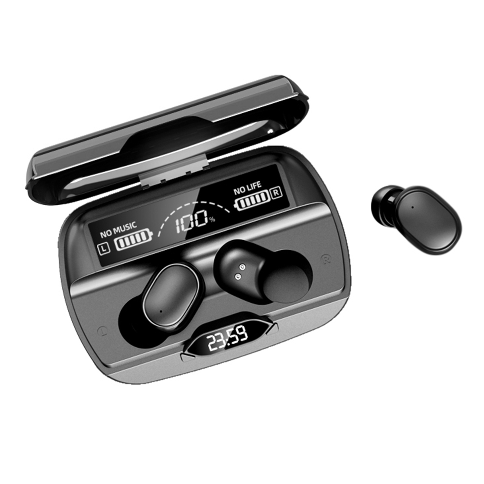 Tai Nghe Không Dây G6 BT5.1 Nối Đồng Hồ Nguồn Hiển Thị 8D Giảm Tiếng Ồn Chống Nước IPX4