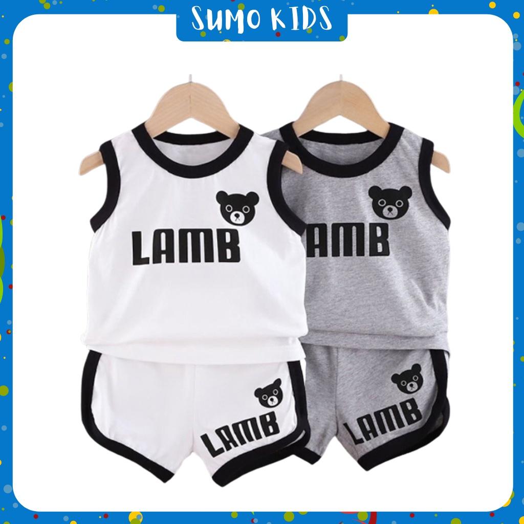 Bộ Ba Lỗ Bé Trai Hình Gấu Chất Cotton Cực Mát Cho Bé - Sumo Kids