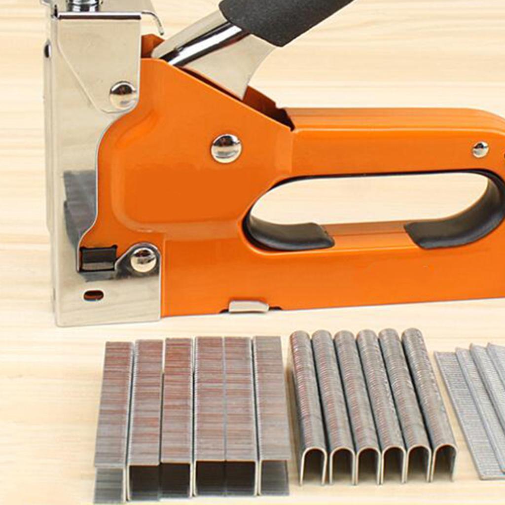 Heavy Duty 3 in 1 Hand Staple Gun Tacker Chromed with 600 Staples DIY
