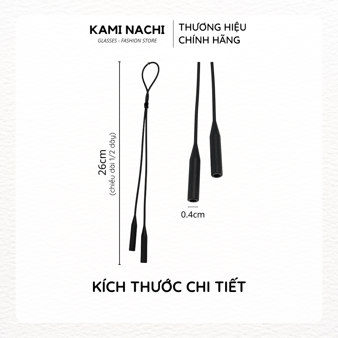 Dây đeo chống trượt cho mắt kính KAMI NACHI phiên bản nâng cấp lỗ tròn 4mm chất liệu silicon