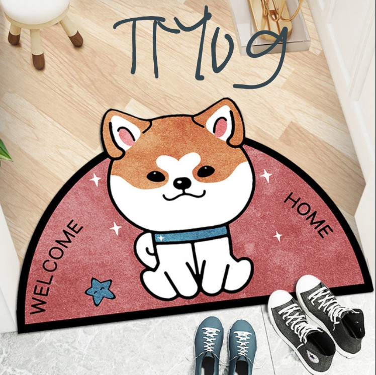 Thảm lau chân bán nguyệt thú cưng trang trí cute có đế chống trượt trải sàn đẹp rẻ