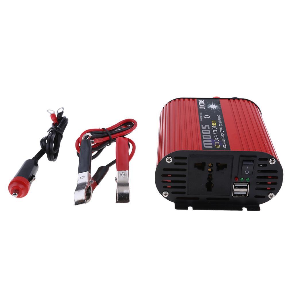 Car 500W Power Inverter 12V to 110V Modified Sine Wave Dual USB Converter