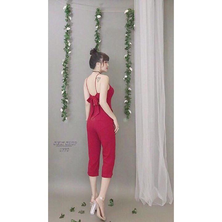 JUMPSUIT DÀI CỘT NƠ SAU LƯNG