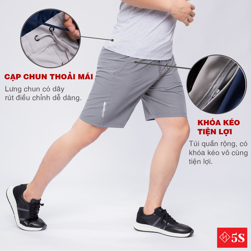 Quần Short Gió Thể Thao Nam 5S (QSG002S1-01) Trẻ Trung, Năng Động, Nam Tính